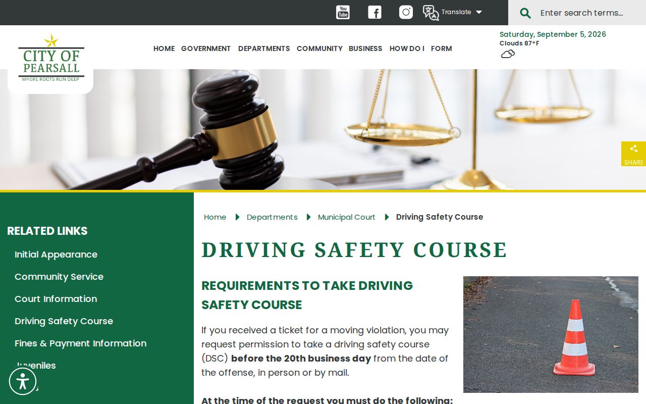Pearsall Municipal Court defensive driving rules